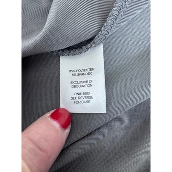 "Kate & Sam" Velvet Gray Dress, Midi, SZ S, Keyhole Front, Goth, Vampire, Soft - Picture 8 of 12